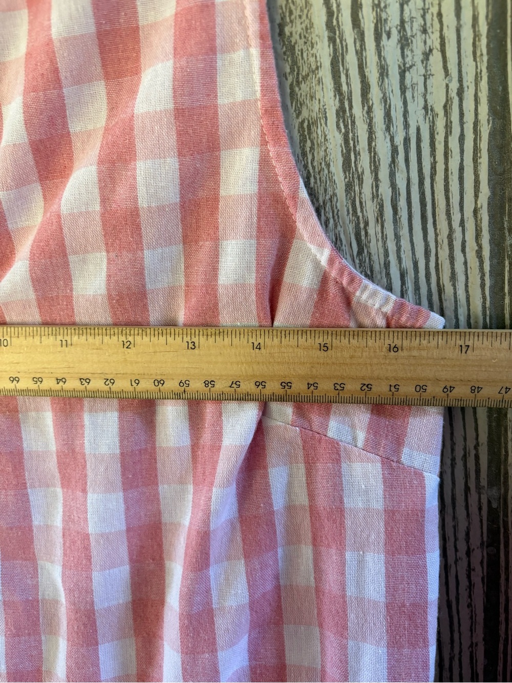 ENTRO Gingham Dress S Pink White Tiered Ruffle Dress with Pockets 100% Cotton - Picture 5 of 8
